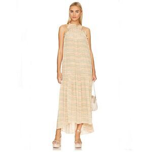 NWT Ulla Johnson Celeste Neutral Esthetic Silk Maxi Dress in Opal Size 6
